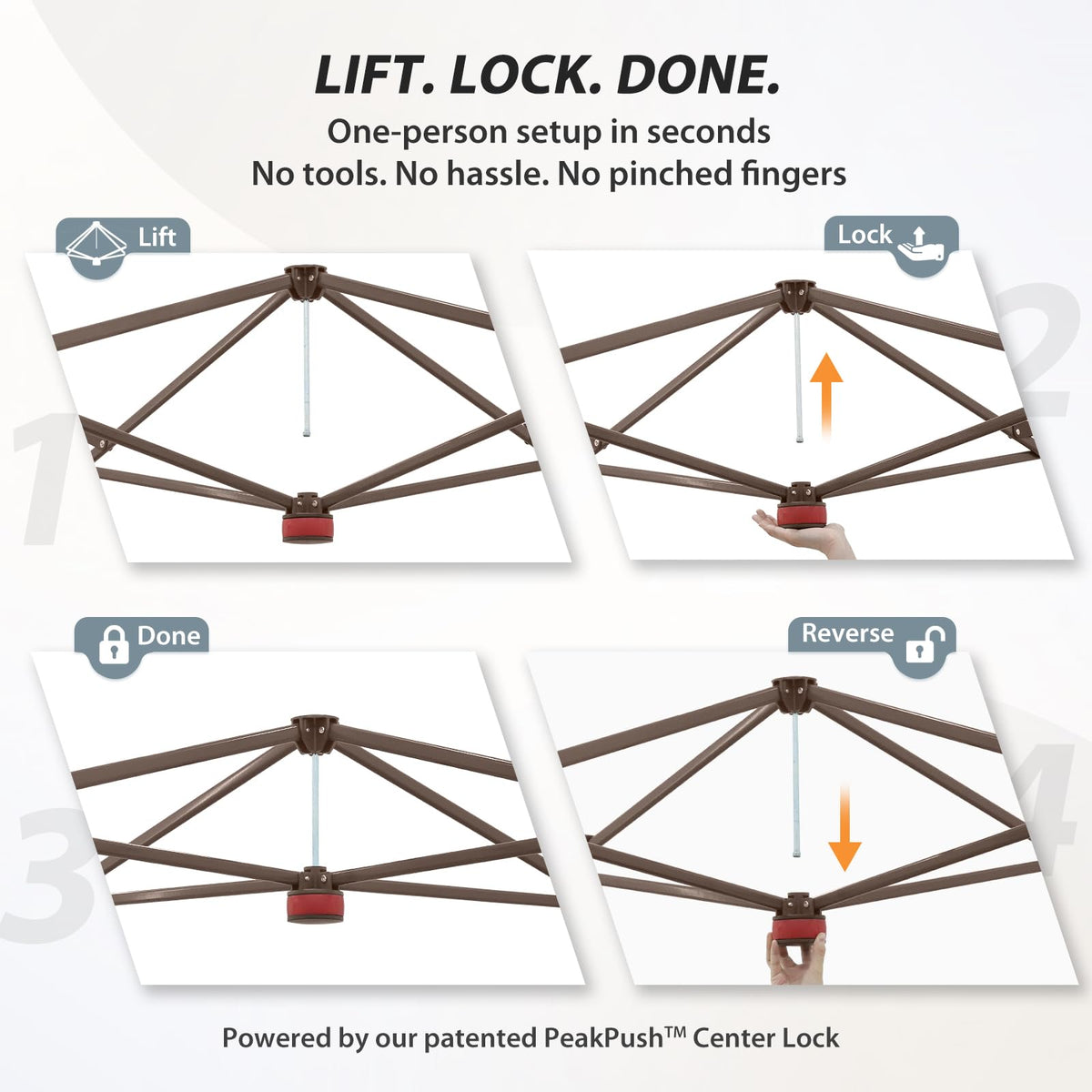 Eagle Peak vented top improves airflow during outdoor use.