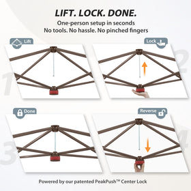 Eagle Peak vented top improves airflow during outdoor use.