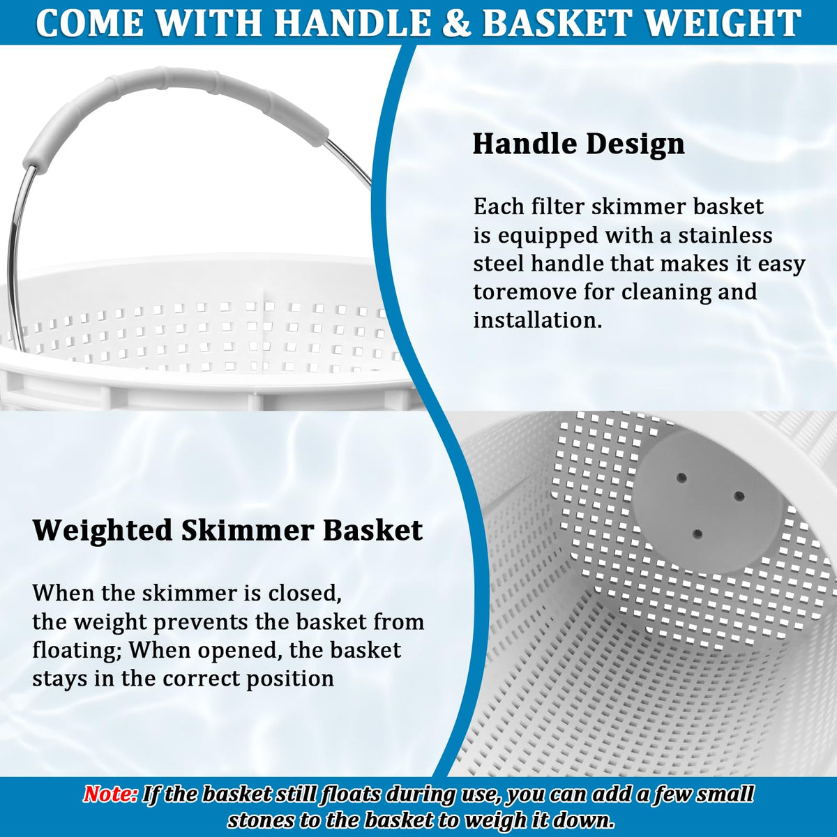 EAGLEGGO 316 stainless steel handle closeup highlights durable grip for easy lifting.