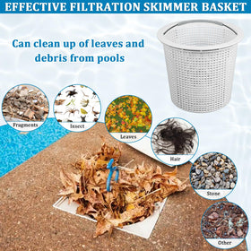 EAGLEGGO white perforated basket demonstrates debris filtration for clear water.
