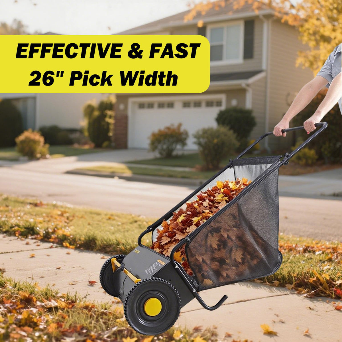 Cord-free operation means quiet, eco-friendly yard work with EAGWON sweeper.