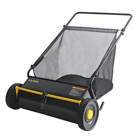EAGWON Push Lawn Sweeper with 26-inch width for fast debris collection.