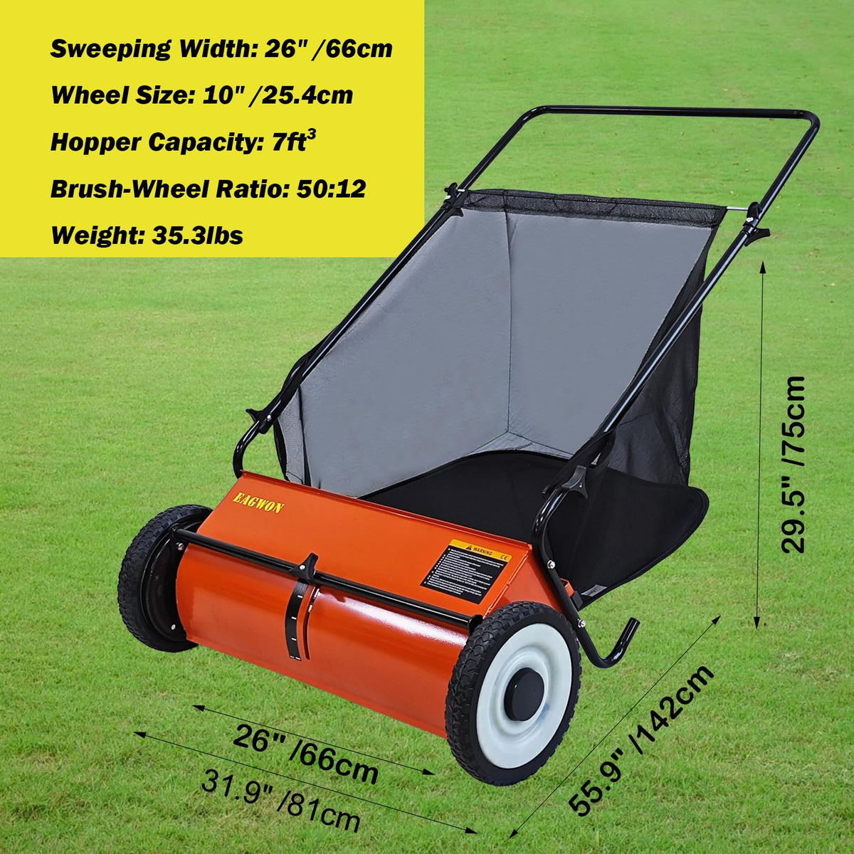 EAGWON adjustable-height feature enabling tailored debris pickup.