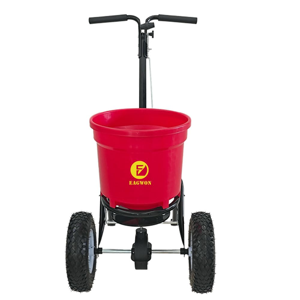 EAGWON spreader in use for seeding and fertilizer tasks.