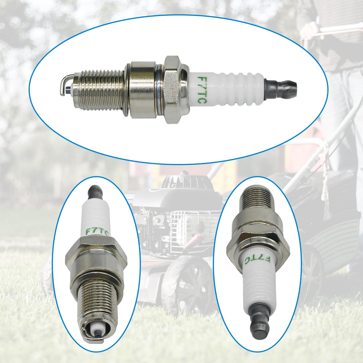 Eamonhigh F7TC spark plug 2-pack packaging visual highlighting value and convenience