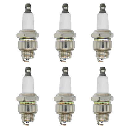 Eamonhigh J19LM spark plug in a 6-pack for mower maintenance.
