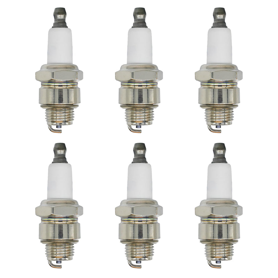 Eamonhigh J19LM spark plug in a 6-pack for mower maintenance.