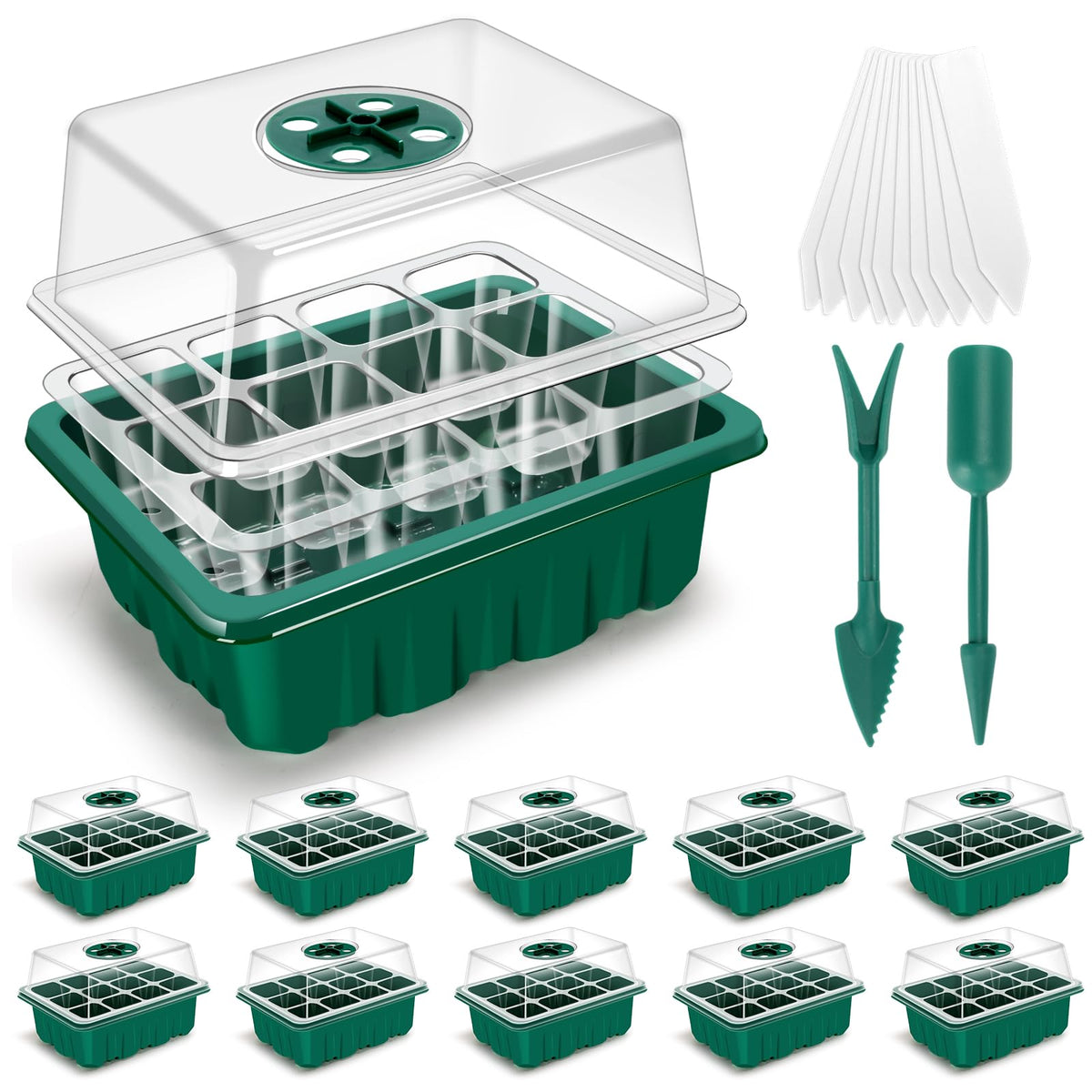 EamPrsk seed-starter-tray 120-cells offers ample space for uniform germination.