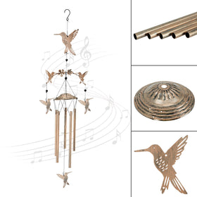Eandisom hummingbird wind chimes with small birds create soothing breeze melodies.