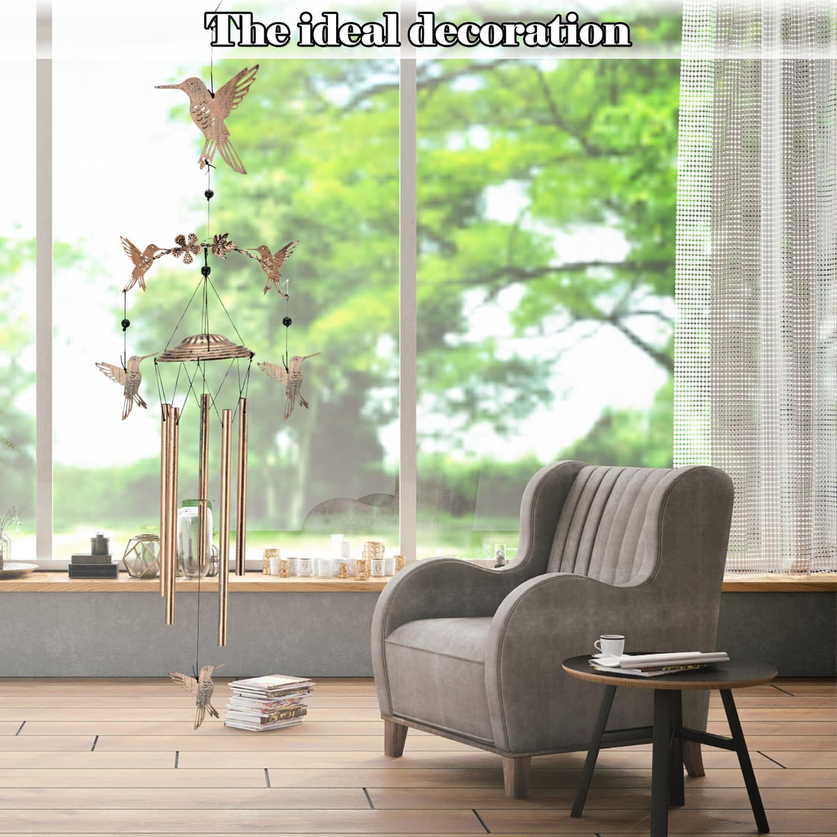 Eandisom outdoor wind chimes enhance garden decor with gentle tones.