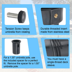 EAORBD durable stabilizer keeps your pool umbrella steady in wind.
