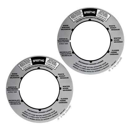 EAORBD SPX0714G sand filter valve label on valve for clear identification