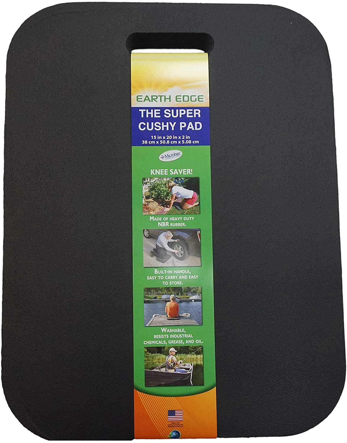 Earth Edge kneeling pad with bigger size offers extra comfort on hard surfaces.