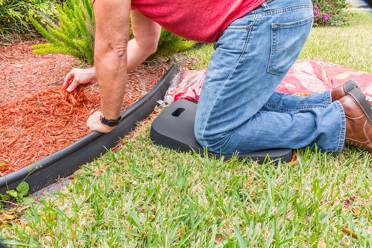 Earth Edge kneeling pad memory foam like support cushions the knees.