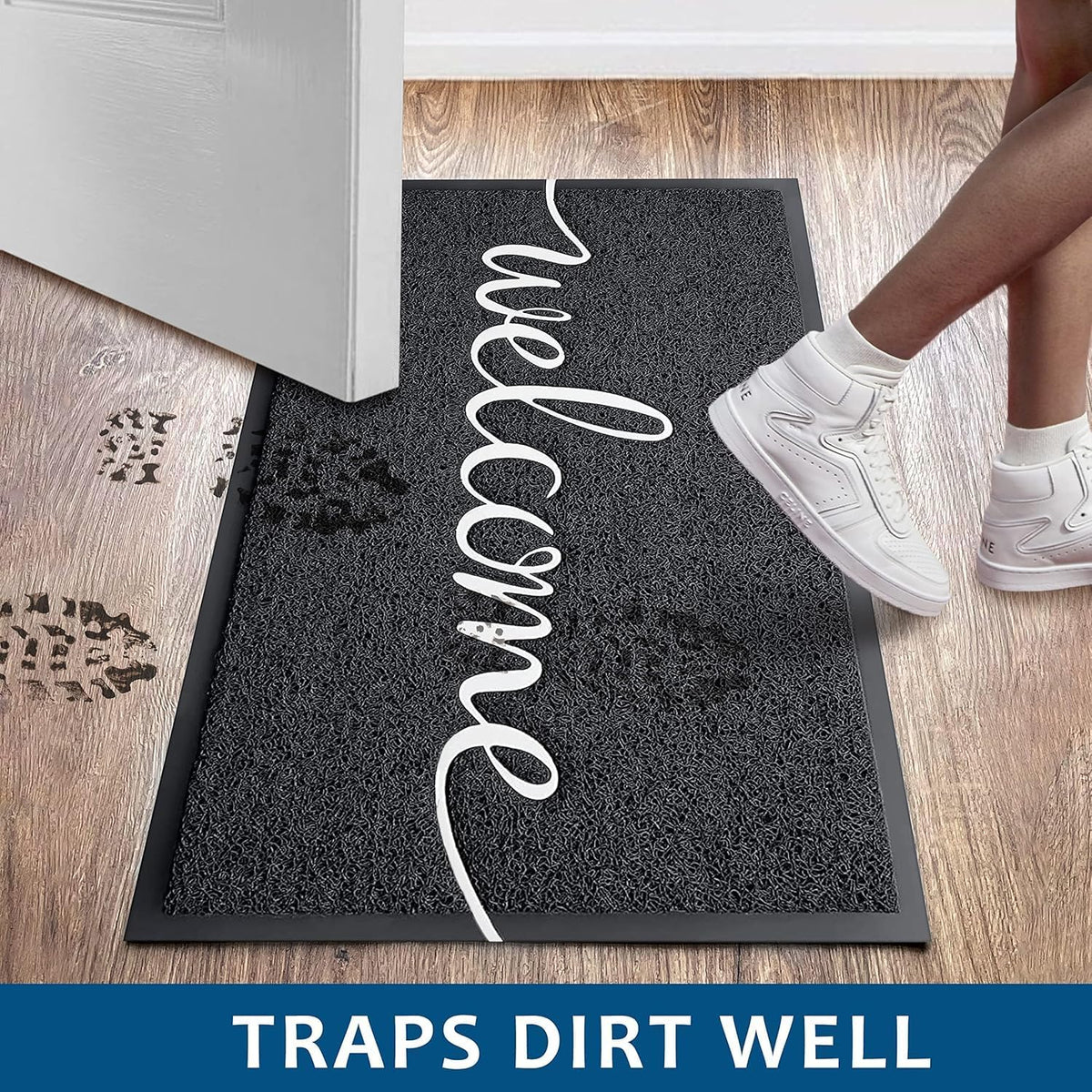 Earthall door mat concave dirt-trap design catches dust and mud
