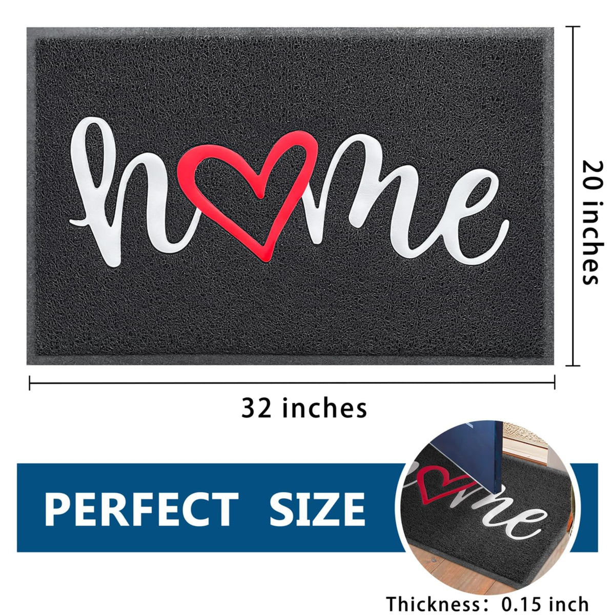 EARTHALL door mat outdoor-indoor use reduces mess in high-traffic areas