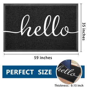 EARTHALL Funny Hello Mat on a patio enhances decor while withstanding weather.