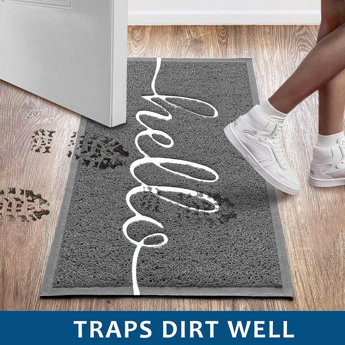 Earthall Funny Hello Mats indoor entryway showcases durable, low-profile style for busy homes.