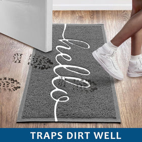 Earthall Funny Hello Mats indoor entryway showcases durable, low-profile style for busy homes.