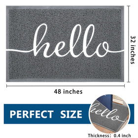 Earthall Funny Hello Mats outdoor entryway keeps floors clean with dirt-trap design.