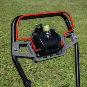 Earthquake 60V mower with three-speed dial for precise power control.