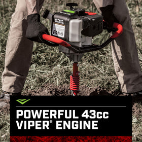 Earthquake E43 36-inch auger length helps upright drilling on larger projects