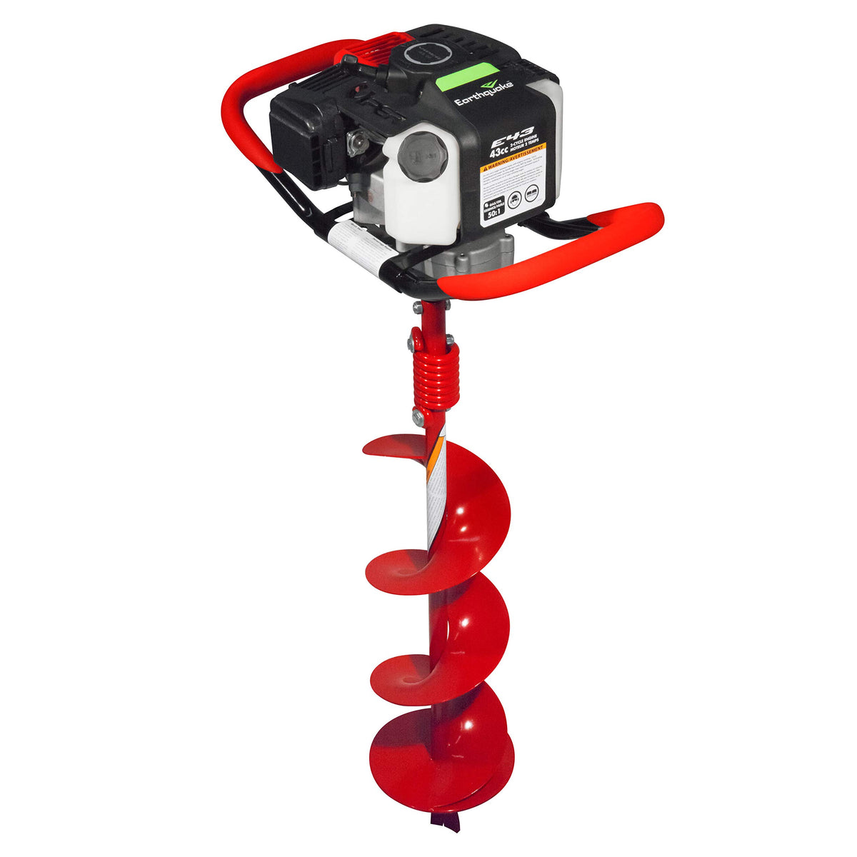 Earthquake E43 powerhead with 8-inch auger bit for efficient digging