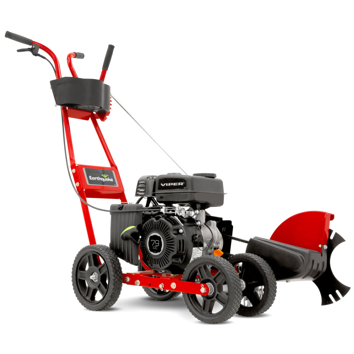 EARTHQUAKE edger with 79cc engine powers clean lawn edges.