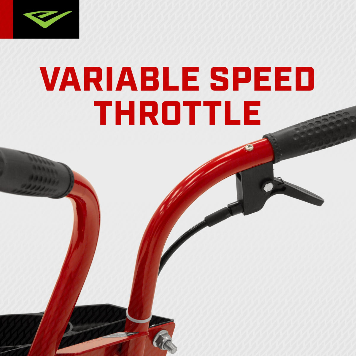 EARTHQUAKE edger features debris guard and tool holder.
