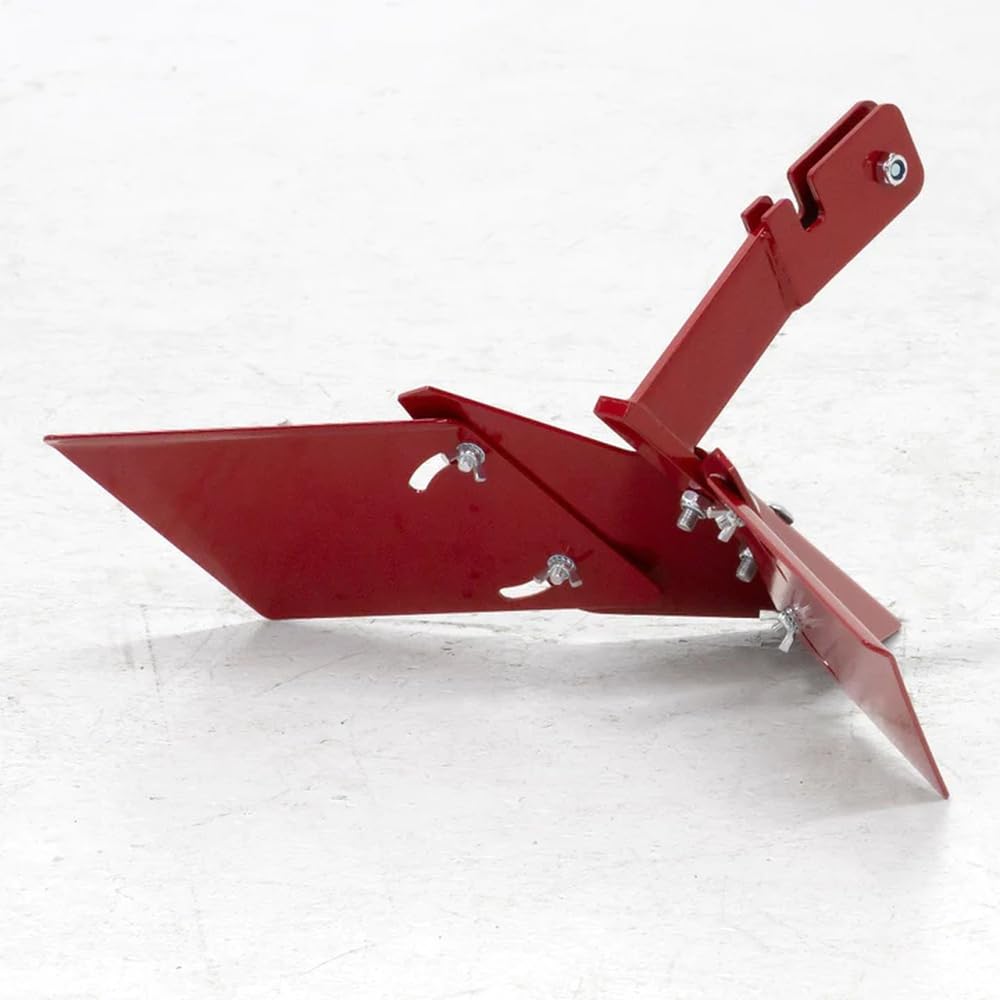 EARTHQUAKE Hiller-Furrower Kit in-use on tiller showing attachment for furrows