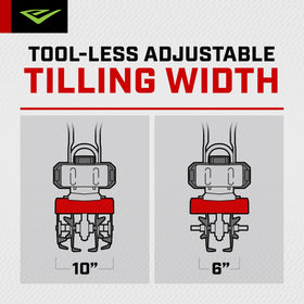 Earthquake MC33 6-inch cultivating width enables precise bed work
