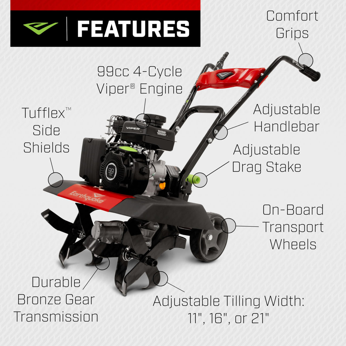 Earthquake Versa with 99cc Viper engine powering soil work