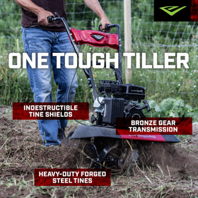 Adjustable tilling width from 11 to 21 inches on Earthquake Versa