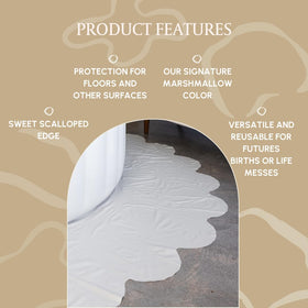 Earthside Birth Pools floor covering with scalloped edge detail enhances birth space aesthetics