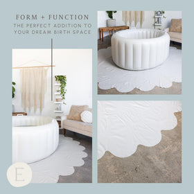 Earthside Birth Pools floor covering is soft, non-toxic PVC for a calm setup
