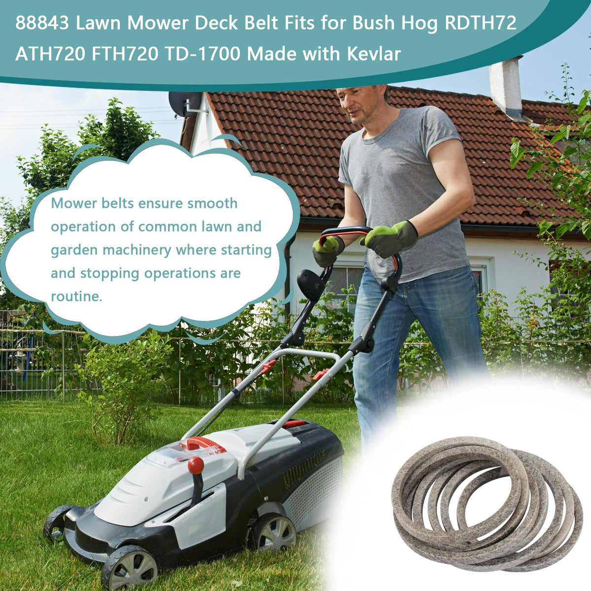 EarthTec 88843 belt durability test under demanding mowing conditions.