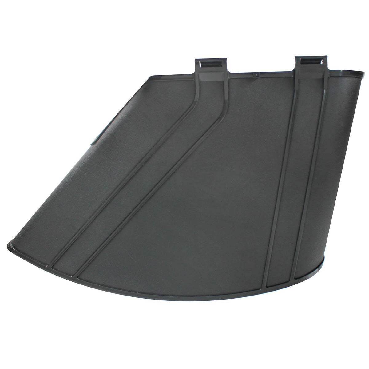 Earthtec deflector discharge chute improves grass containment during mowing.