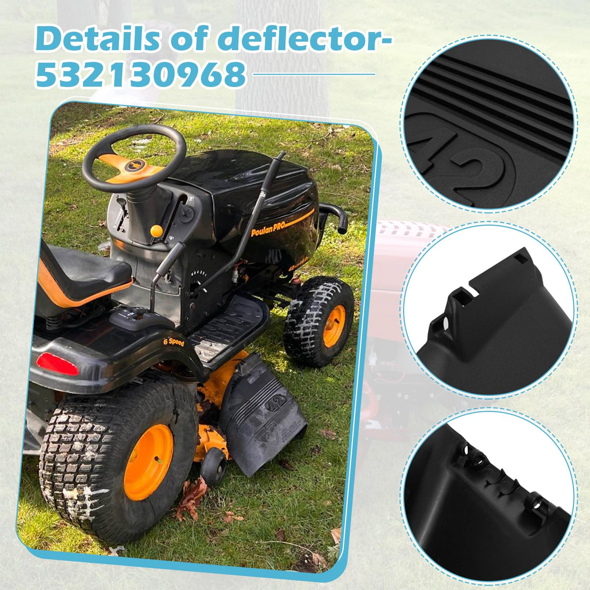 Earthtec deflector shield mounted on mower for durable performance