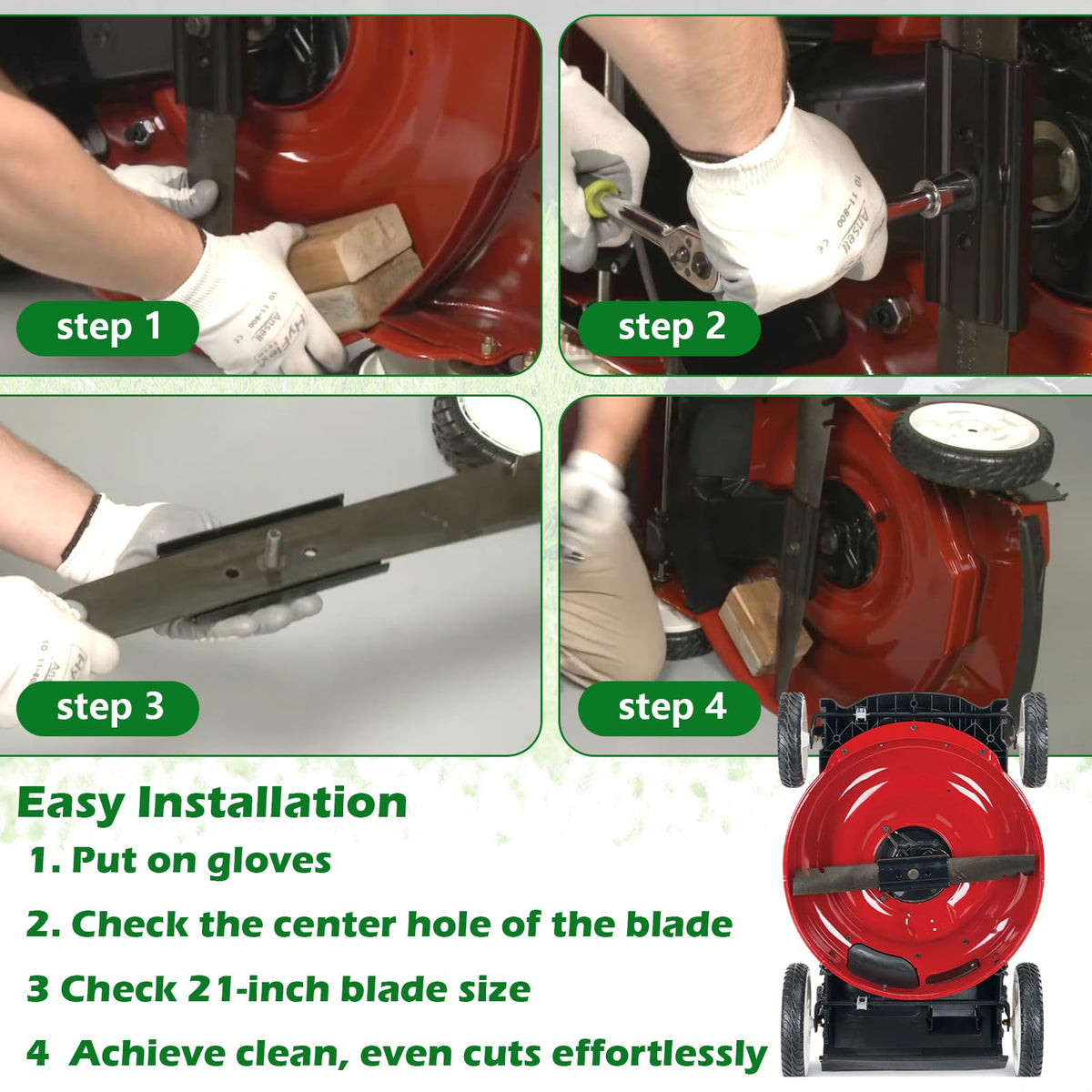 Earthtec durable steel blade supports balanced cutting and smooth operation.