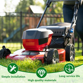 Earthtec blade shows easy installation for quick mower maintenance.
