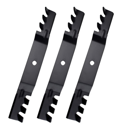 Earthtec mulch blade for Exmark Quest 50'' deck showing compatible fit and steady cutting.