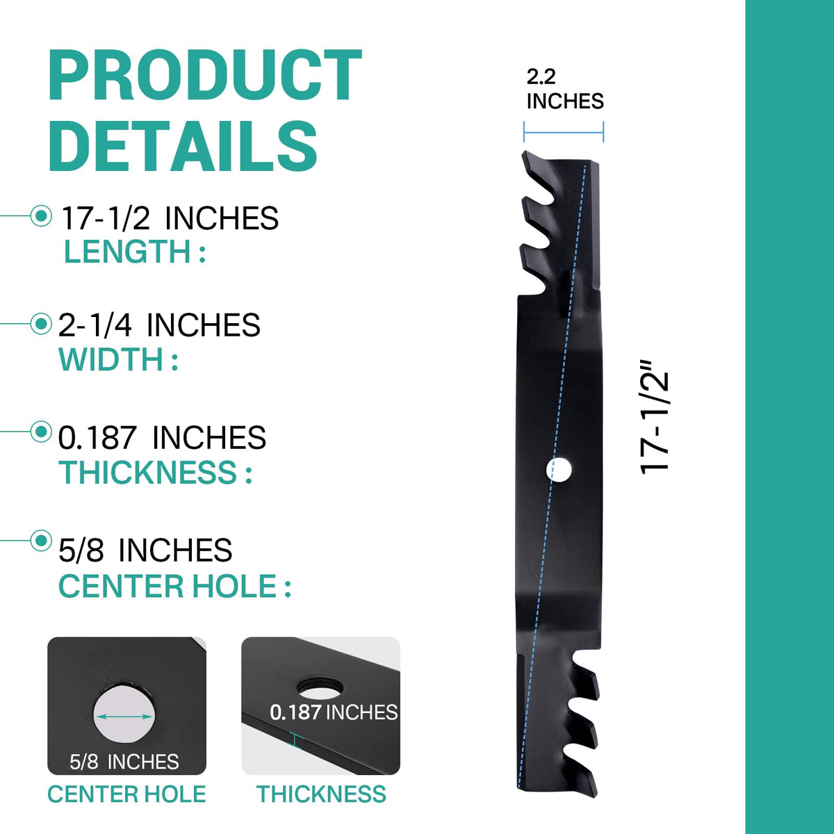 Earthtec mulch blade for Toro Time Cutter 50'' deck highlighting consistent discharge.