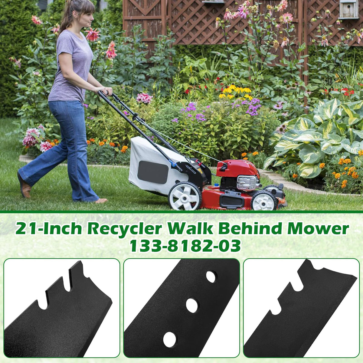 Earthtec spiral-design blade improves cutting precision and lawn tidiness.