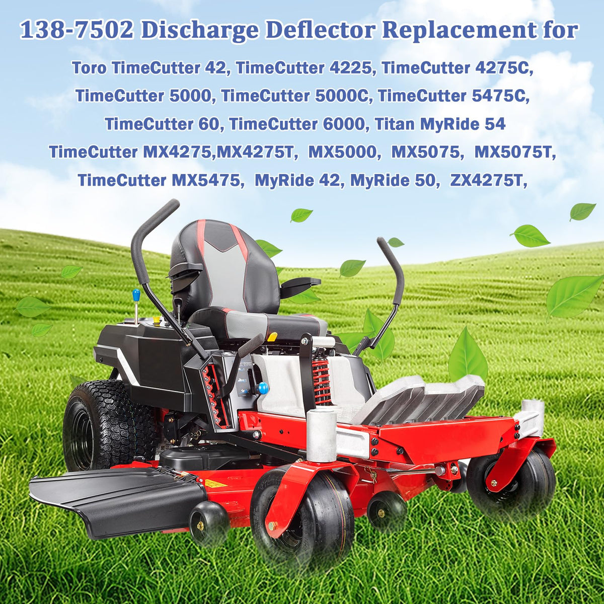Earthtec TimeCutter deflector chute compatibility with Toro models.