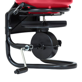 Chrome-plated crank on EarthWay 3100 for smooth, durable spreading.