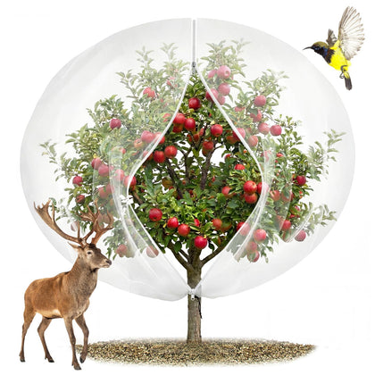 EaseThrift fruit tree netting 15x15ft covering a large tree for pest protection
