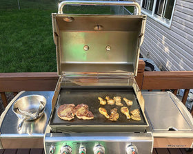 EasiBBQ griddle insert for Weber Genesis CEP-330 simplifies swaps while cooking