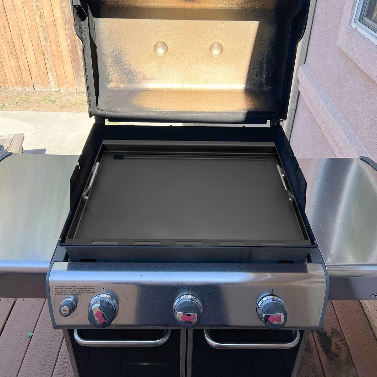 EasiBBQ griddle insert for Weber Genesis EP-320 supports outdoor meals