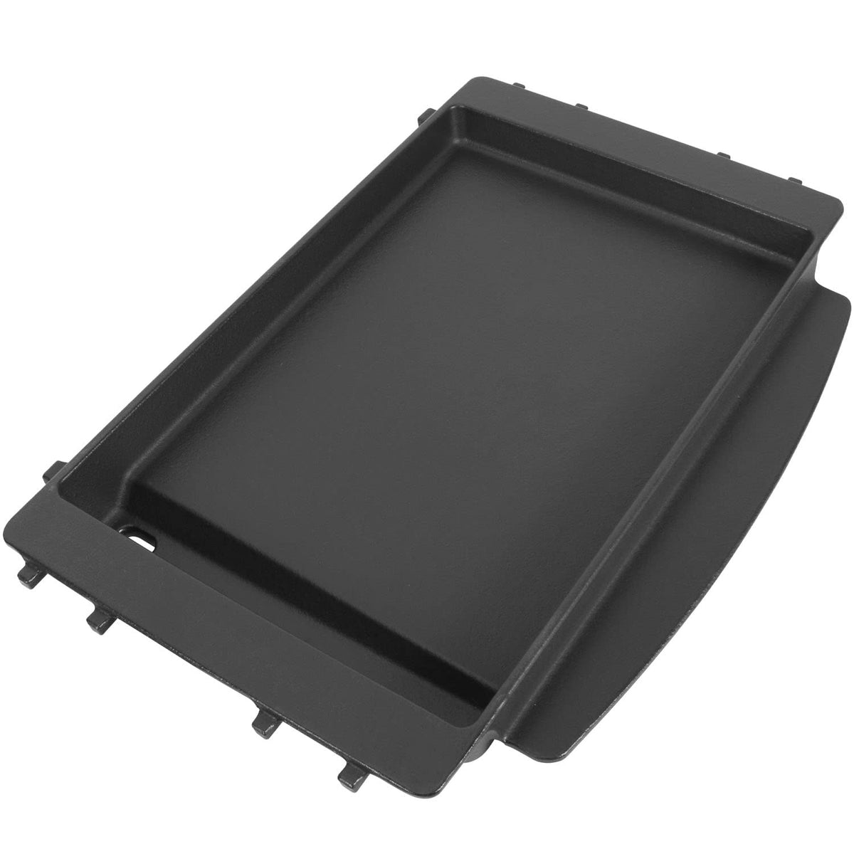 EasiBBQ 7658 cast-iron griddle for Weber Spirit portrait shows a durable, ready-to-use cooking surface.