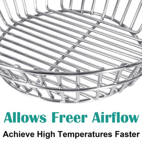 EasiBBQ ash basket depth 4 inches promotes freer airflow during cooks.